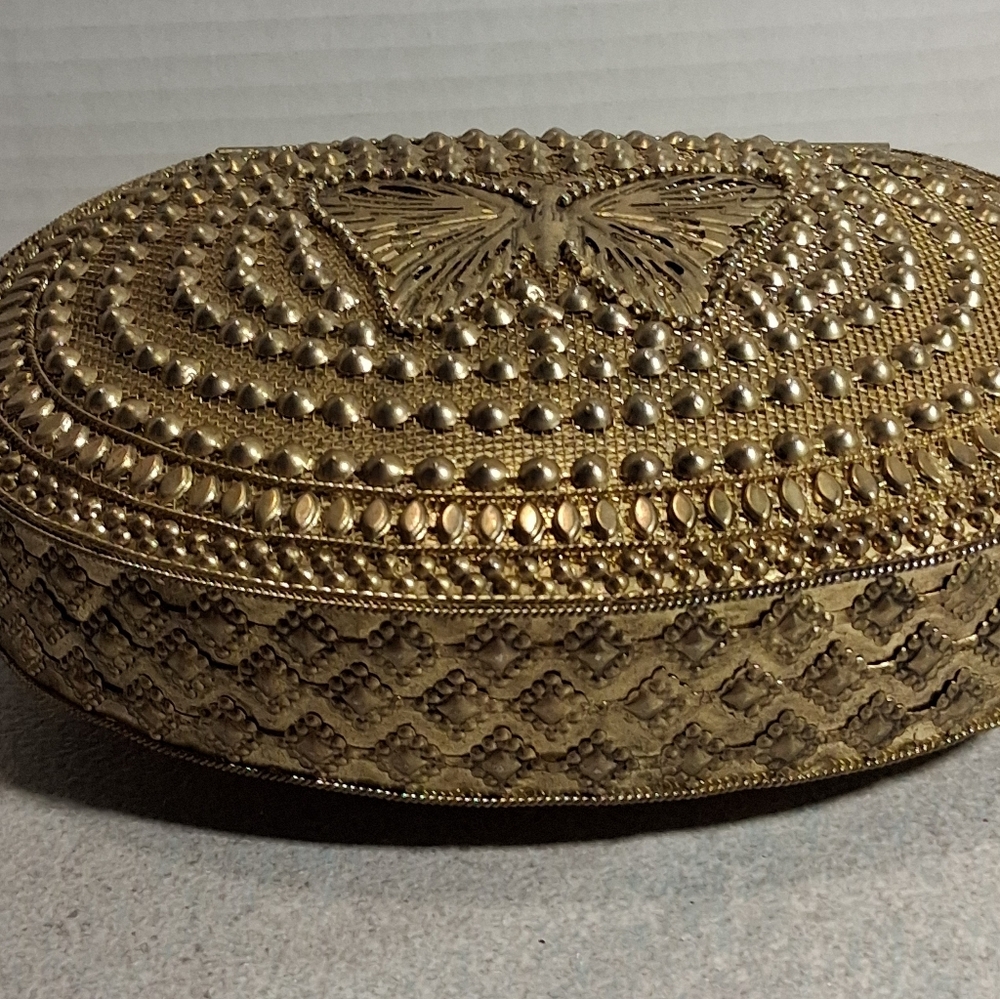 Earthbound Trading Brass Beaded Butterfly Crossbody Purse - Picture 3 of 6